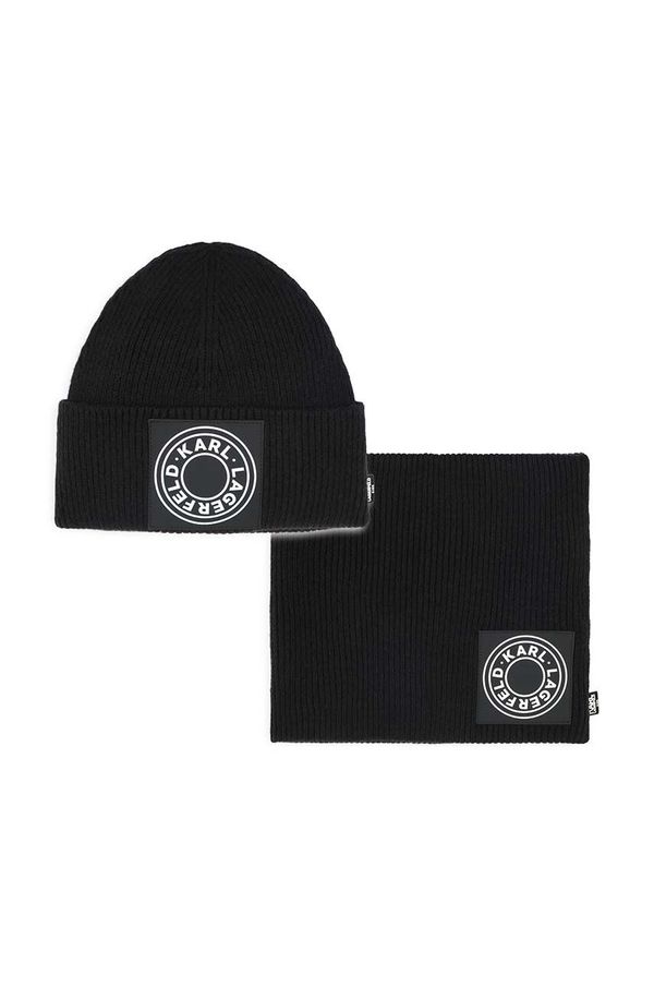 Karl Lagerfeld Dječja kapa i šal Karl Lagerfeld boja: crna, Z30337