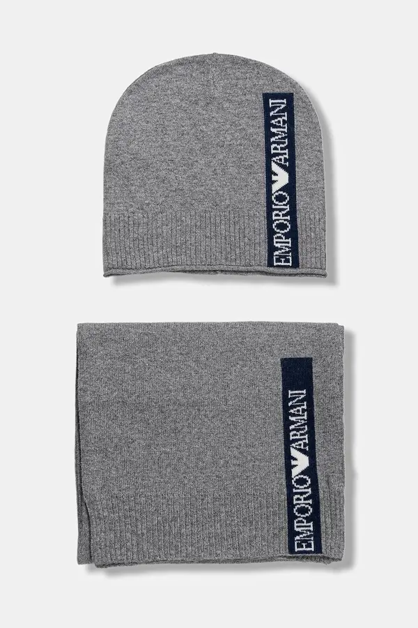 Emporio Armani Dječja kapa i šal s dodatkom vune Emporio Armani