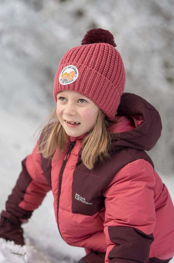 Jack Wolfskin Dječja kapa Jack Wolfskin POMPOM BADGE boja: ružičasta