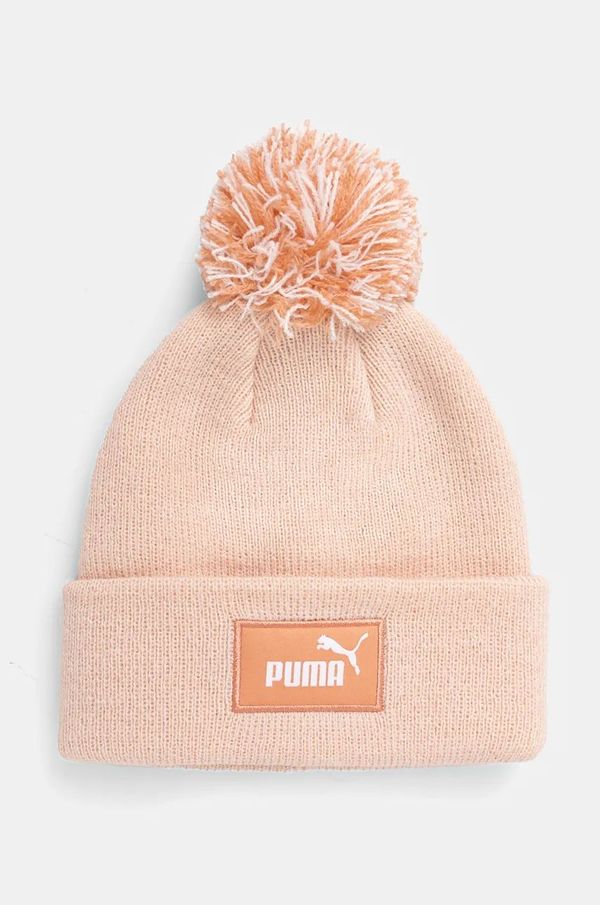 Puma Dječja kapa Puma FC Pom-Pom- Beanie boja: ružičasta, od tanke pletenine, 255410