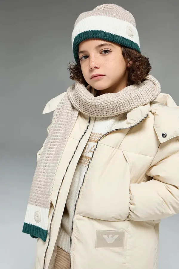 Emporio Armani Dječja kapa s dodatkom vune Emporio Armani