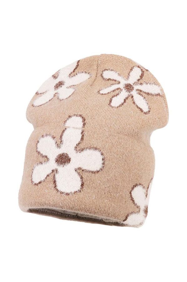 Jamiks Dječja kapa s dodatkom vune Jamiks MARGARITA boja: smeđa, JZH303