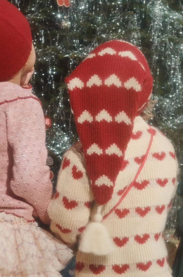 Konges Sløjd Dječja kapa s dodatkom vune Konges Sløjd LAULA CHRISTMAS HAT boja: crvena, od tanke pletenine, vunena, KS102013