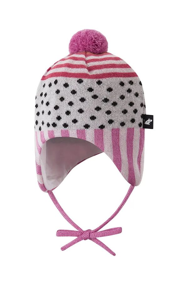 Reima Dječja kapa s dodatkom vune Reima Moomin Yngst boja: ružičasta, vunena, 5300201B