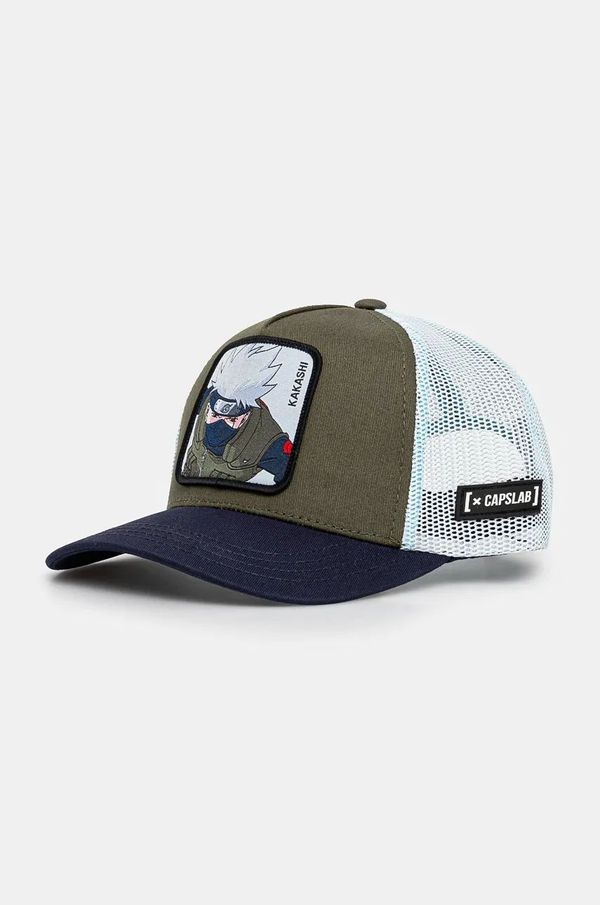 Capslab Dječja kapa sa šiltom Capslab Naruto Capslab Trucker boja: zelena, s aplikacijom, CL.NS.3.KAK1