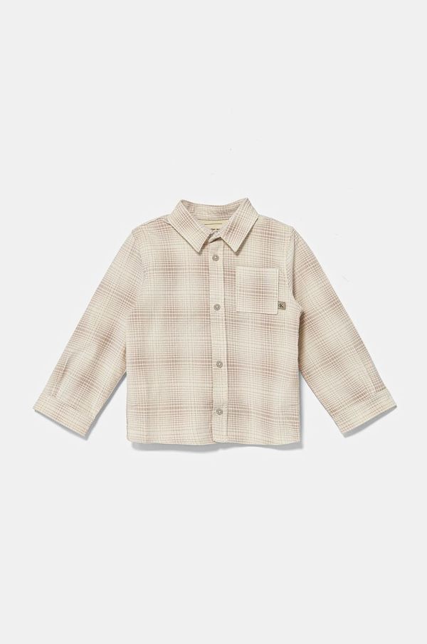 Calvin Klein Jeans Dječja košulja Calvin Klein Jeans boja: bež, IN0IN00272