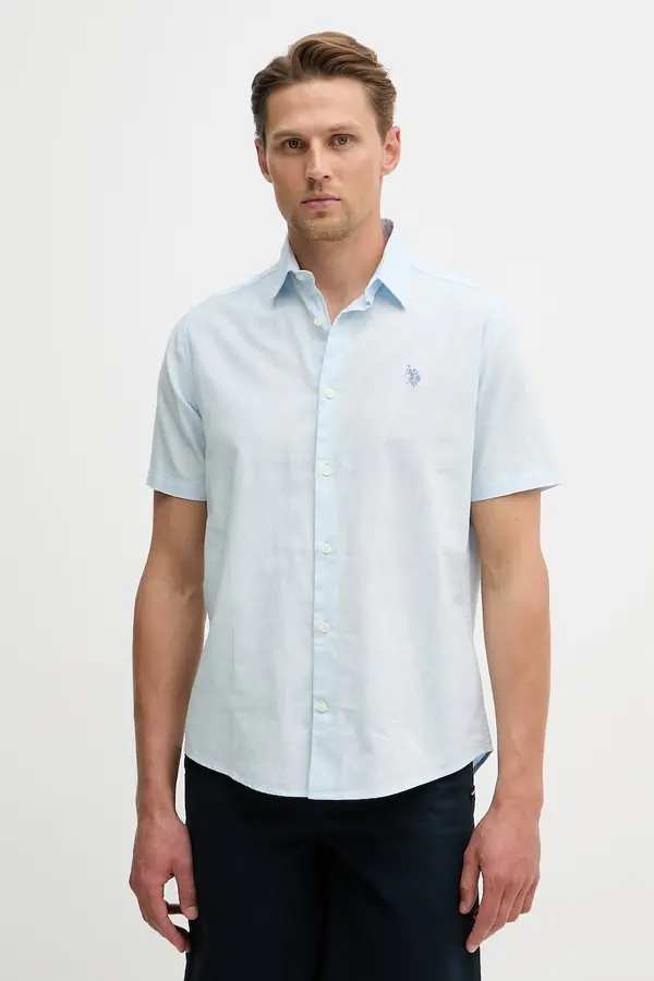 U.S. Polo Assn. Dječja košulja s dodatkom lana U.S. Polo Assn. LINEN BLEND SS