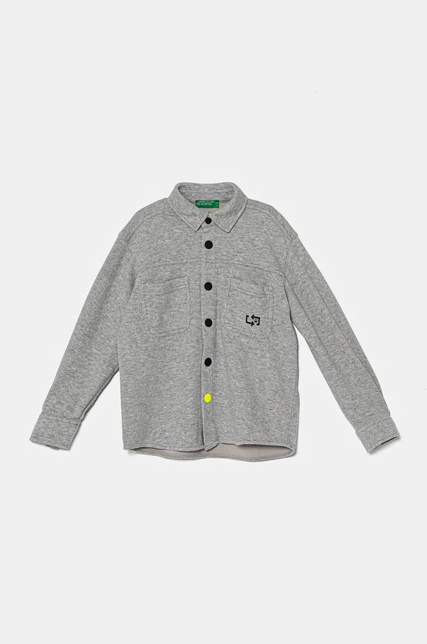 United Colors of Benetton Dječja košulja United Colors of Benetton boja: siva, 5LKLCQ03I