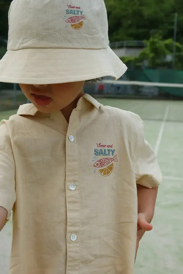 Konges Sløjd Dječja lanena košulja Konges Sløjd FRANZEN SS LINEN SHIRT