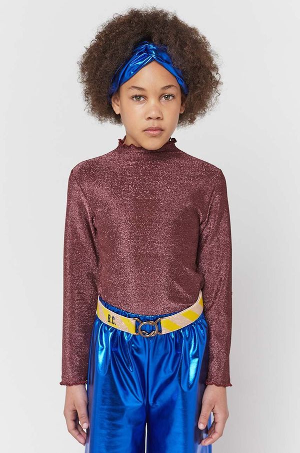 Bobo Choses Dječja majica dugih rukava Bobo Choses boja: bordo, s dolčevitom