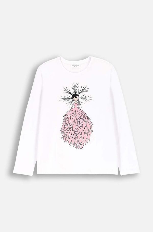Coccodrillo Dječja majica dugih rukava Coccodrillo boja: bijela, EVERYDAY GIRL