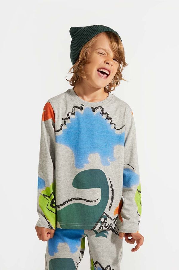 Coccodrillo Dječja majica dugih rukava Coccodrillo boja: siva, s tiskom, DIGITAL BOY KIDS