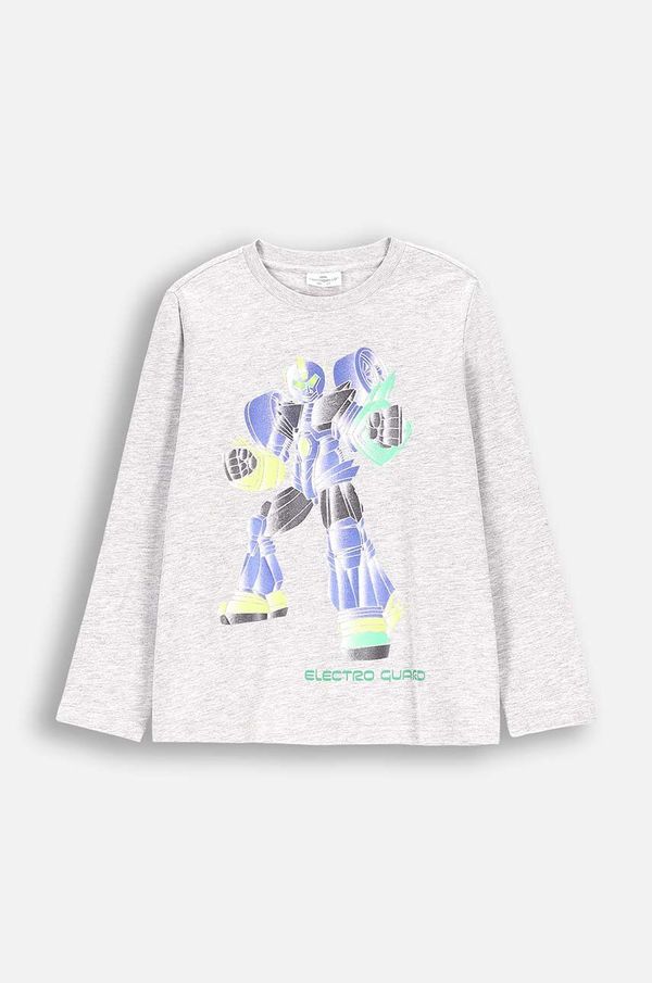 Coccodrillo Dječja majica dugih rukava Coccodrillo boja: siva, s tiskom, EVERYDAY BOY