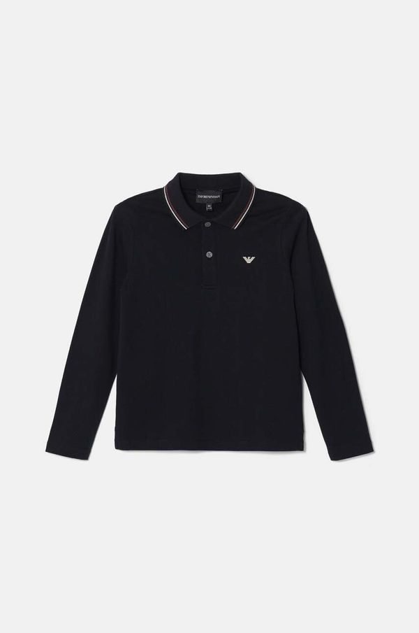 Emporio Armani Dječja majica dugih rukava Emporio Armani boja: tamno plava, bez uzorka, 8N4FB5 1JPTZ
