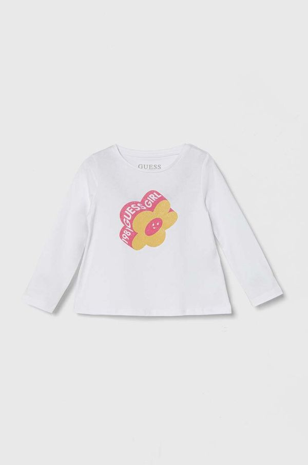 Guess Dječja majica dugih rukava Guess boja: bijela, K4YI02 K6YW4