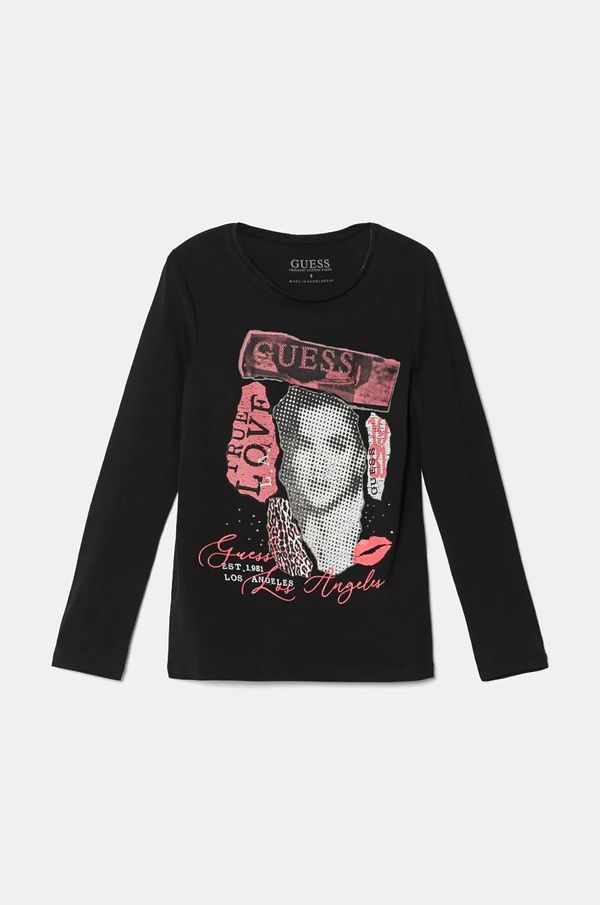 Guess Dječja majica dugih rukava Guess boja: crna, J4BI20 J1314