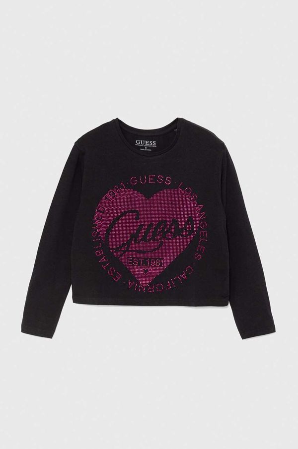 Guess Dječja majica dugih rukava Guess boja: crna, J4YI18 K6YW4