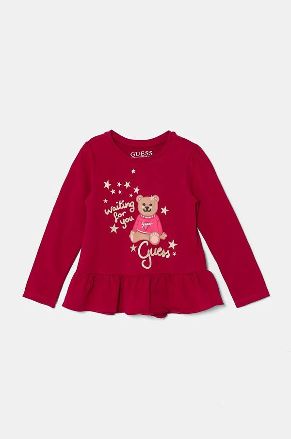 Guess Dječja majica dugih rukava Guess boja: ružičasta, K4BI17 J1314