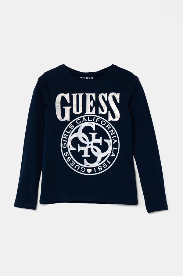 Guess Dječja majica dugih rukava Guess boja: tamno plava, J5RI21 K6YW4