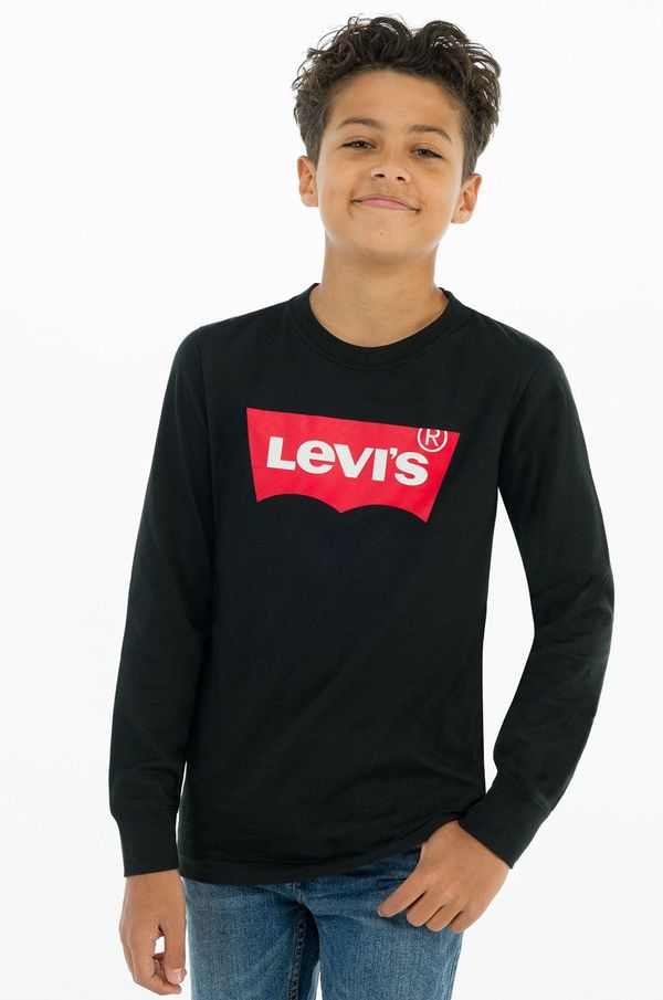 Levi's Dječja majica dugih rukava Levi's boja: crna