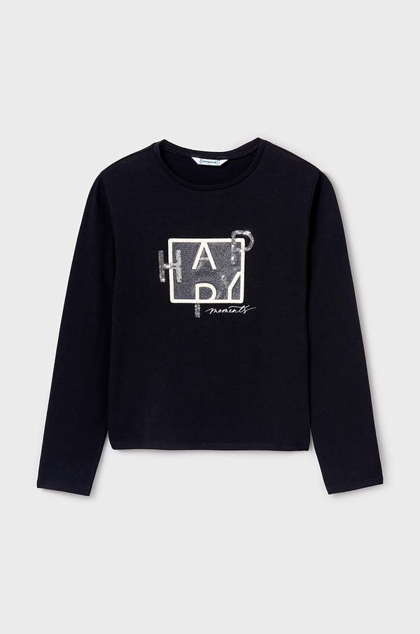 Mayoral Dječja majica dugih rukava Mayoral boja: crna, 7004