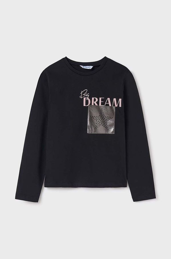 Mayoral Dječja majica dugih rukava Mayoral boja: crna, 7017