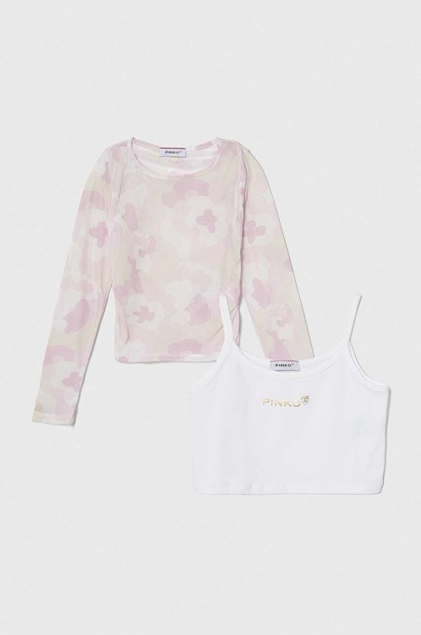 Pinko Up Dječja majica dugih rukava Pinko Up boja: ružičasta