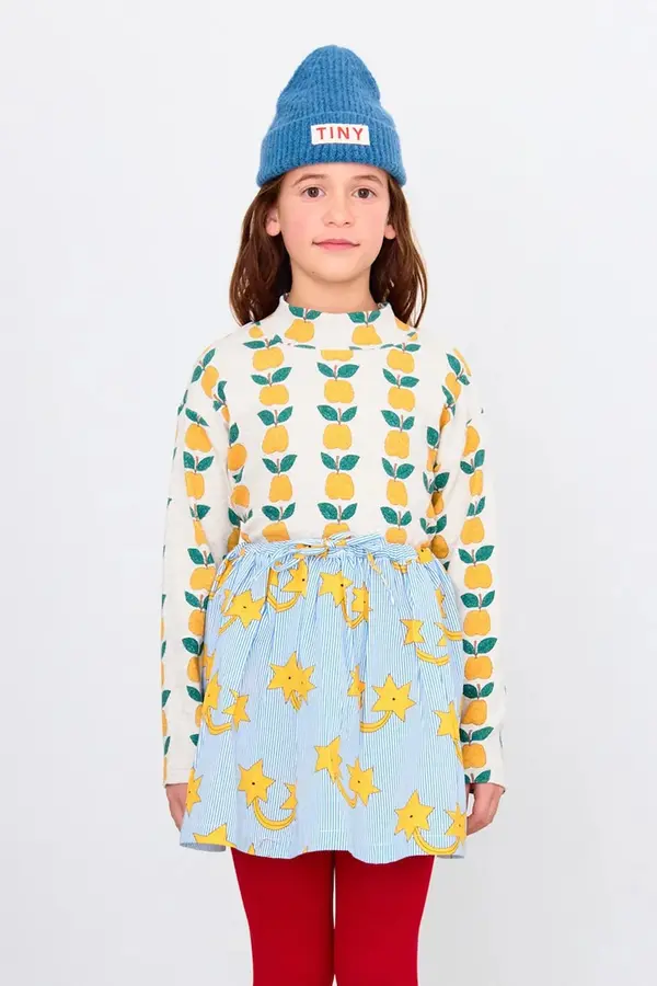 Tinycottons Dječja majica dugih rukava Tinycottons APPLES RIB MOCKNECK