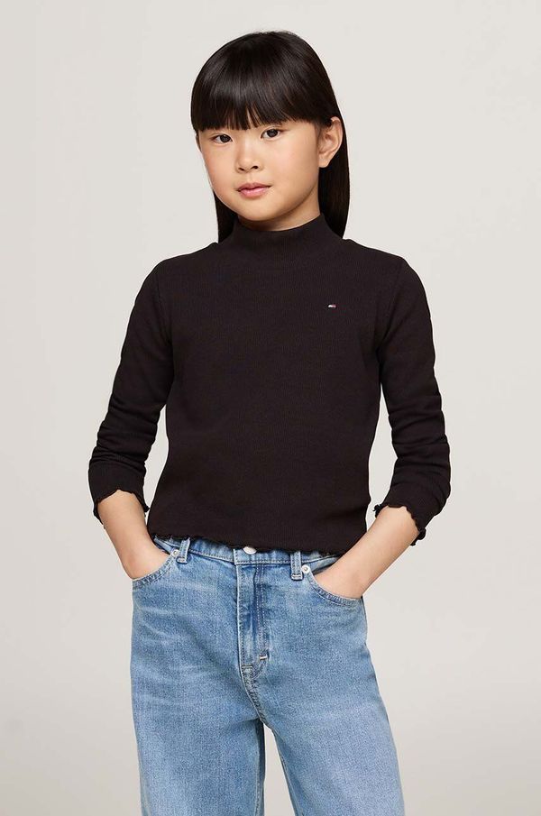 Tommy Hilfiger Dječja majica dugih rukava Tommy Hilfiger boja: crna, s poludolčevitom, KG0KG08174