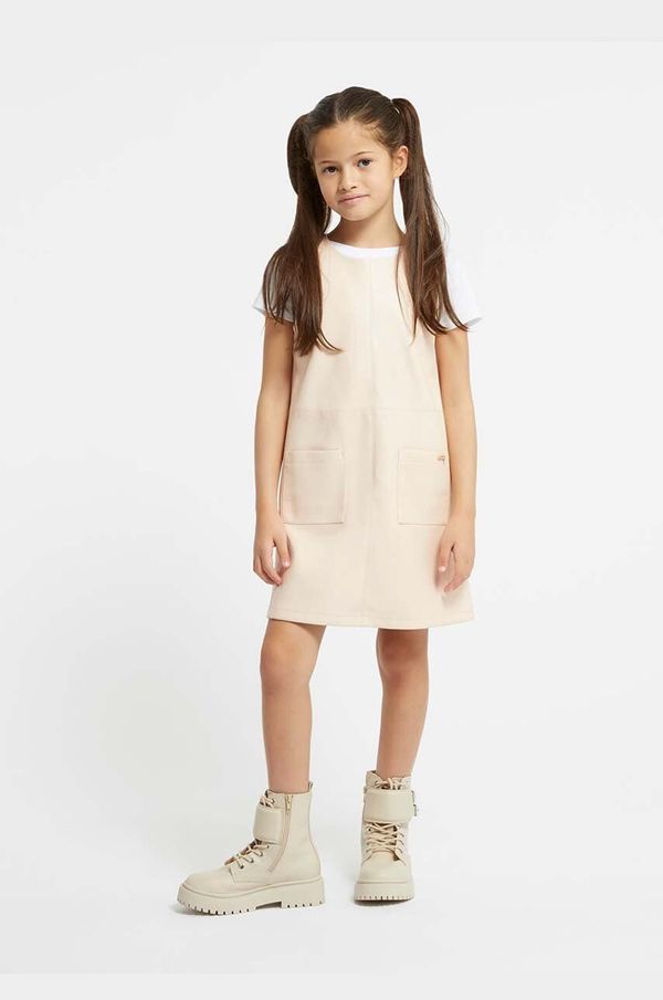 Guess Dječja majica i haljina Guess boja: narančasta, mini, ravna