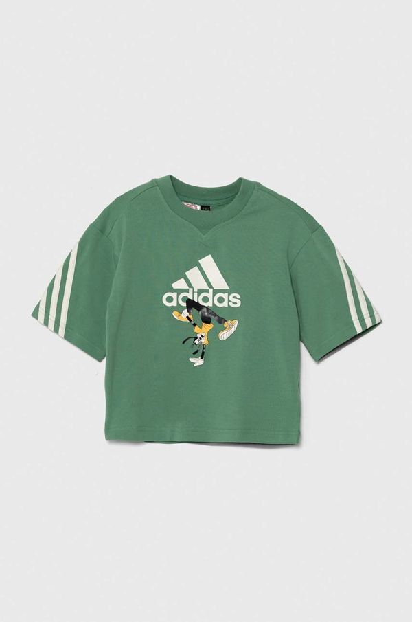 adidas Dječja majica kratkih rukava adidas x Disney boja: zelena, s tiskom, IW0668