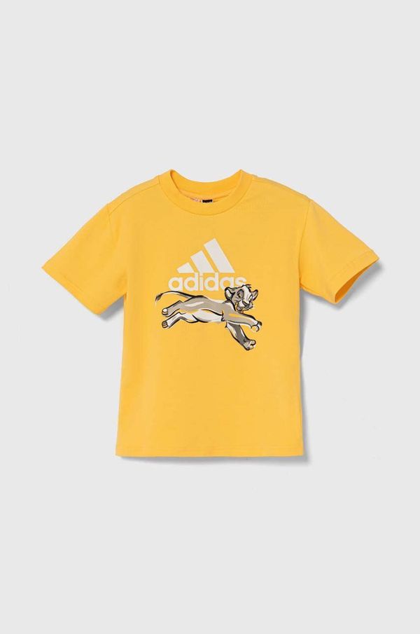 adidas Dječja majica kratkih rukava adidas x Disney boja: žuta, s tiskom, IY7699