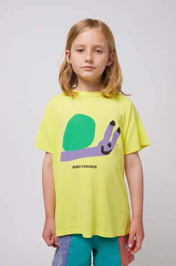 Bobo Choses Dječja majica kratkih rukava Bobo Choses Funny Snail boja: žuta, s tiskom, 125AC004