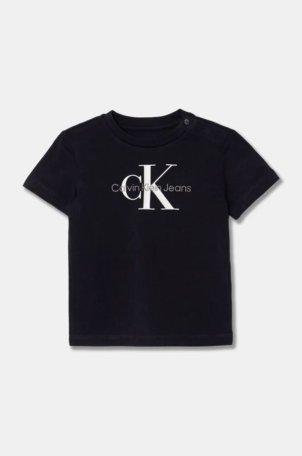 Calvin Klein Jeans Dječja majica kratkih rukava Calvin Klein Jeans boja: crna, s tiskom, IN0IN00001