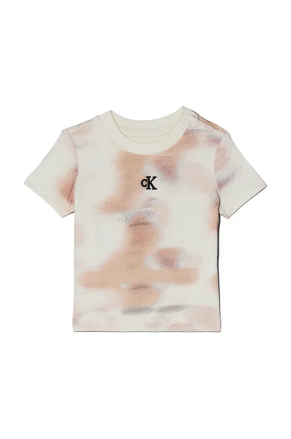 Calvin Klein Jeans Dječja majica kratkih rukava Calvin Klein Jeans boja: narančasta, IN0IN00293