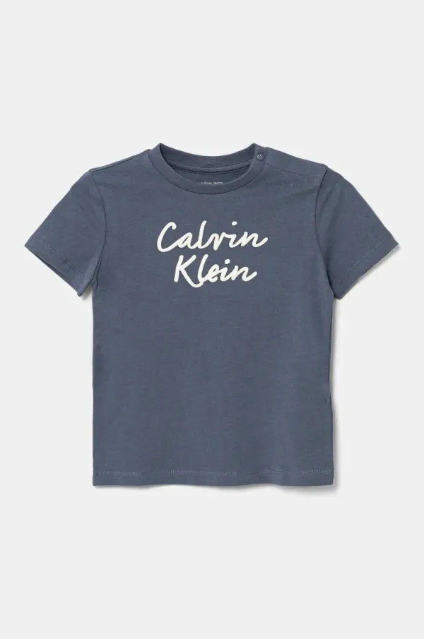 Calvin Klein Jeans Dječja majica kratkih rukava Calvin Klein Jeans boja: siva, s tiskom, IN0IN00292