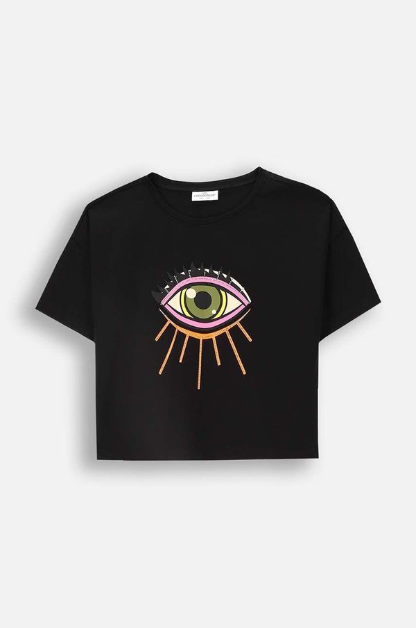 Coccodrillo Dječja majica kratkih rukava Coccodrillo boja: crna, MYSTIC NATURE GIRL JUNIOR