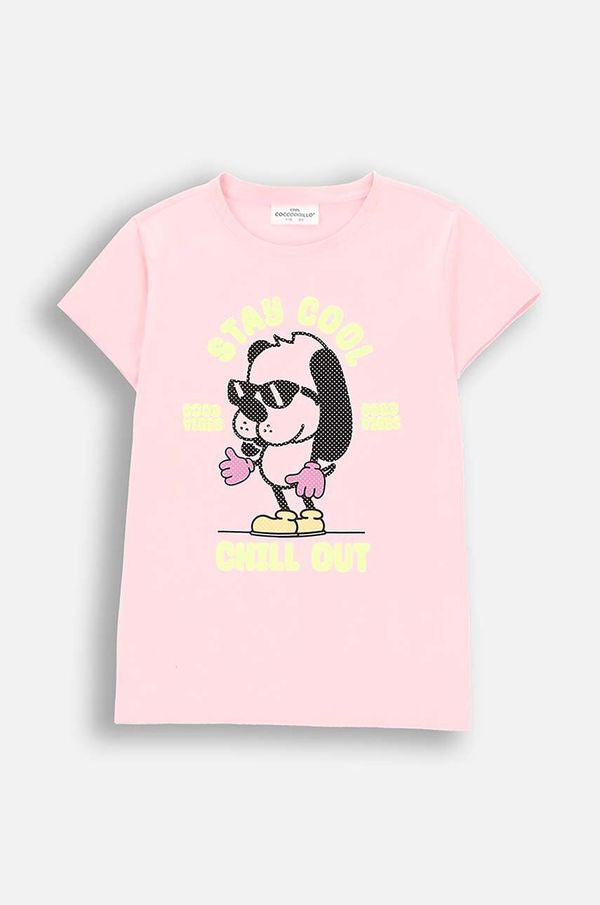 Coccodrillo Dječja majica kratkih rukava Coccodrillo boja: ružičasta, CARTOONS GIRL KIDS