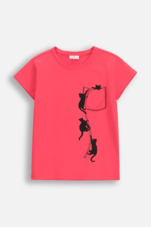 Coccodrillo Dječja majica kratkih rukava Coccodrillo boja: ružičasta, EVERYDAY GIRL