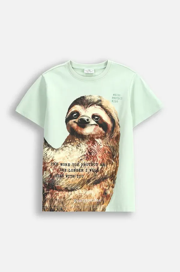 Coccodrillo Dječja majica kratkih rukava Coccodrillo boja: zelena, s tiskom, EVERYDAY UNISEX