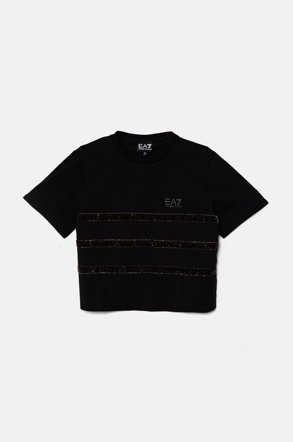 EA7 Emporio Armani Dječja majica kratkih rukava EA7 Emporio Armani boja: crna, 6DFT09 FJDZZ