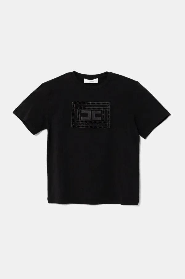 Elisabetta Franchi Dječja majica kratkih rukava Elisabetta Franchi boja: crna, EFTS228.0.JE006