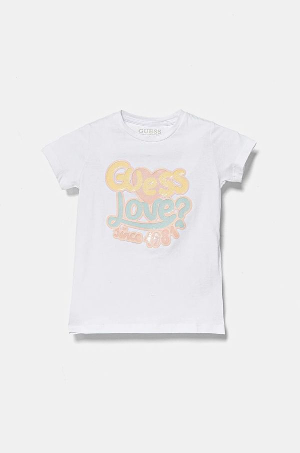 Guess Dječja majica kratkih rukava Guess boja: bijela, K5RI06 K6YW4