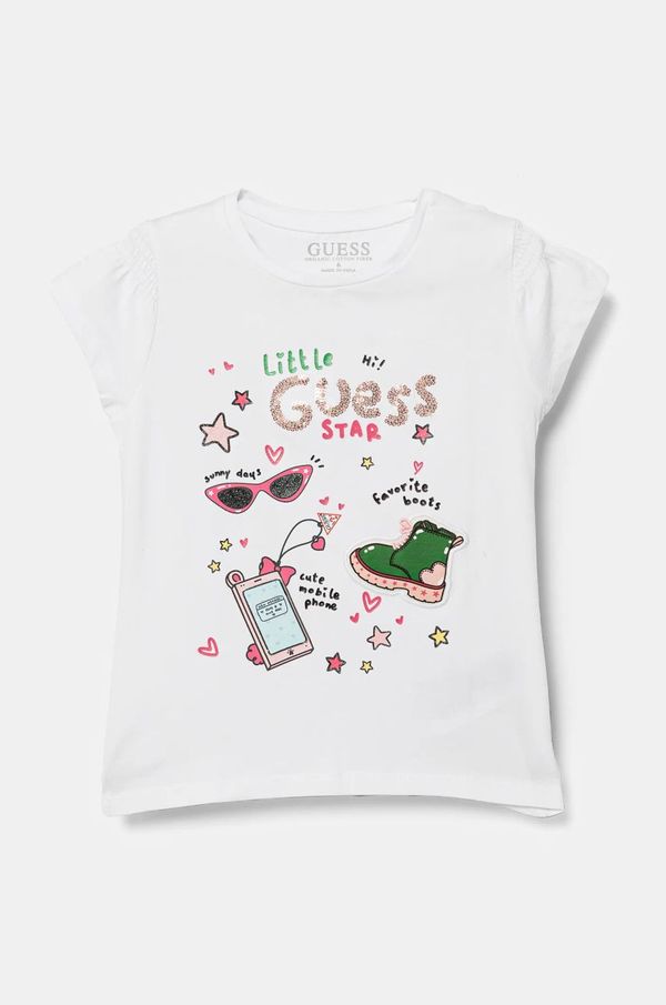 Guess Dječja majica kratkih rukava Guess boja: bijela, K5RI14 K6YW4