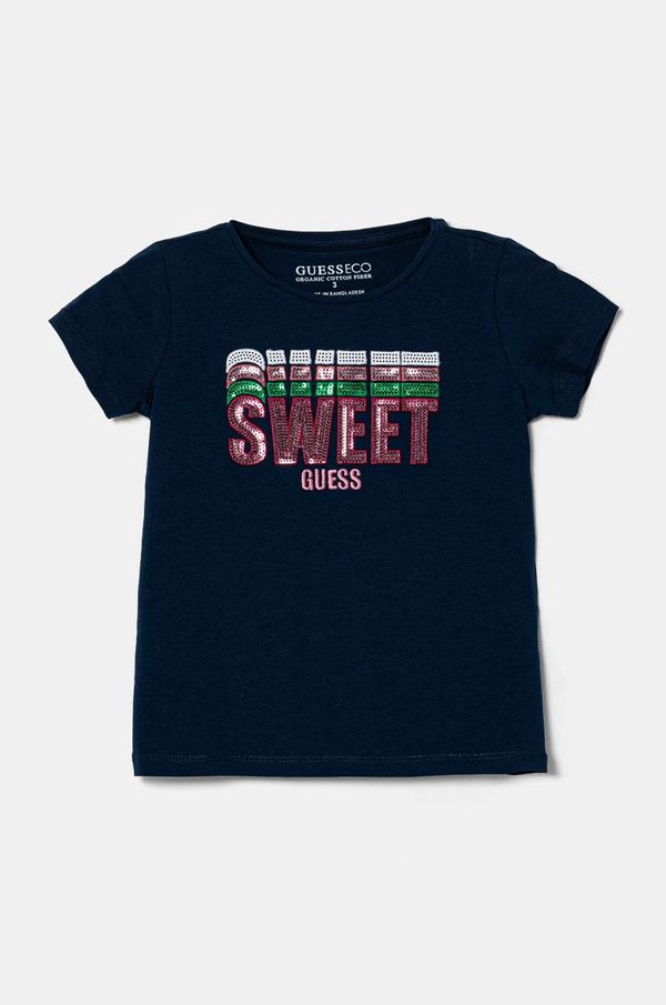 Guess Dječja majica kratkih rukava Guess boja: tamno plava, K5RI17 K6YW4