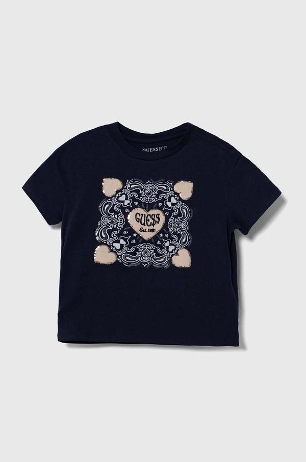 Guess Dječja majica kratkih rukava Guess boja: tamno plava