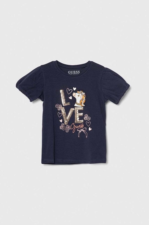 Guess Dječja majica kratkih rukava Guess boja: tamno plava