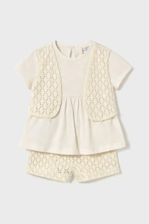 Mayoral Dječja majica kratkih rukava i kratke hlače Mayoral boja: bež, 1239