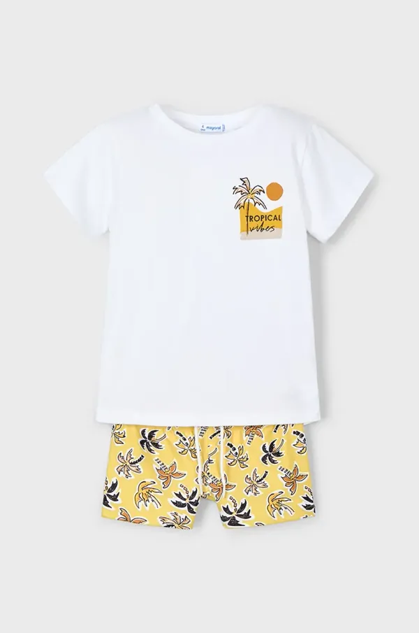 Mayoral Dječja majica kratkih rukava i kupaće hlače Mayoral boja: žuta, 3601
