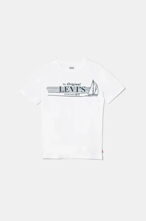 Levi's Dječja majica kratkih rukava Levi's MID DAY SAIL TEE boja: bijela, s tiskom, 9EM283